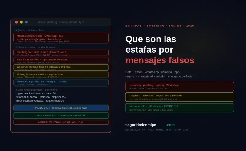 ¿Qué son las estafas por mensajes falsos?