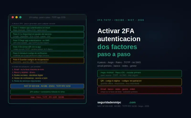 ¿Cómo activar la autenticación de dos factores paso a paso?