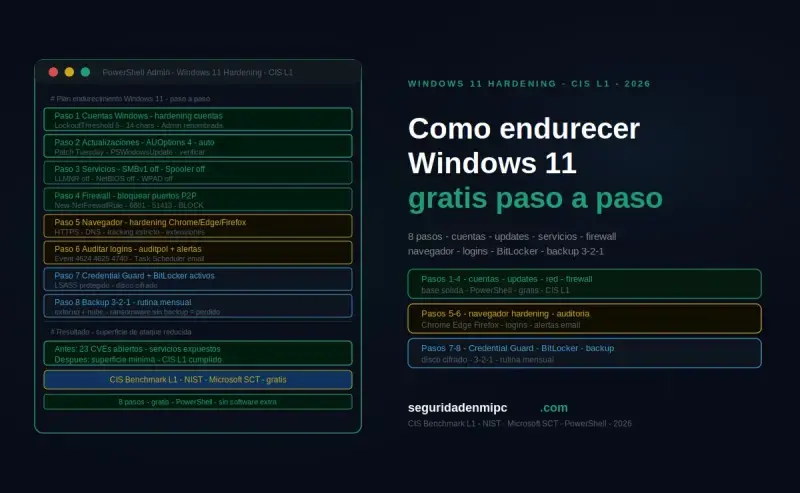 ¿Cómo endurecer Windows 11? Método gratuito paso a paso