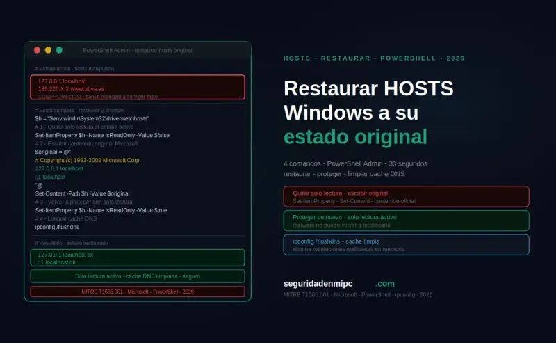 Cómo restaurar el archivo HOSTS Windows a su estado original