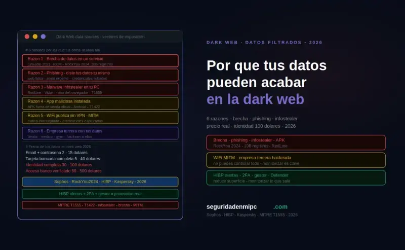 ¿Por qué tus datos pueden acabar en la dark web?