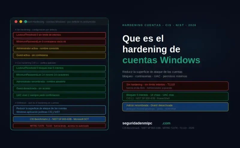 Qué es el hardening de cuentas Windows
