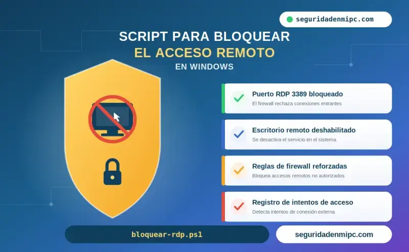 Script para bloquear el acceso remoto a un sistema operativo Windows