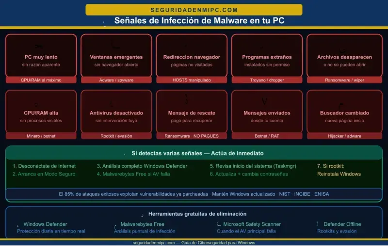 Señales de infección en tu PC