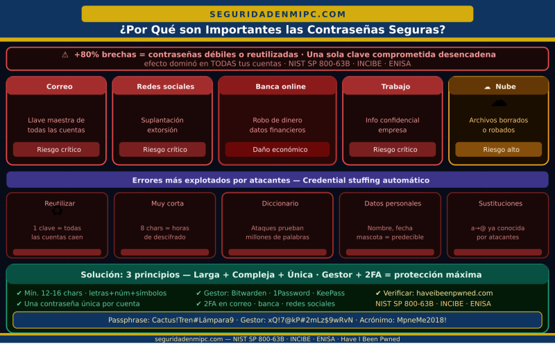 ¿Por qué es importante usar contraseñas seguras?