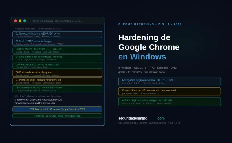 Cómo aplicar hardening de navegadores en Windows: Google Chrome
