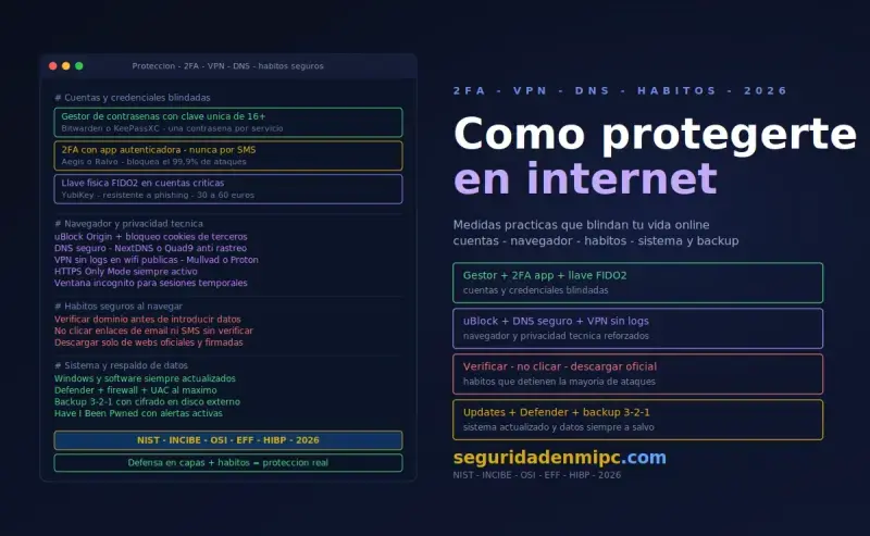 Cómo protegerse en Internet, medidas prácticas