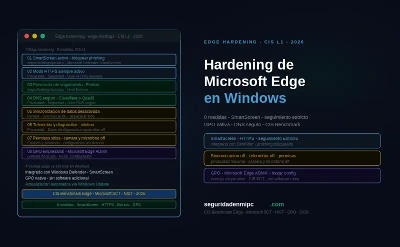 Hardening de navegadores en Windows: Microsoft Edge