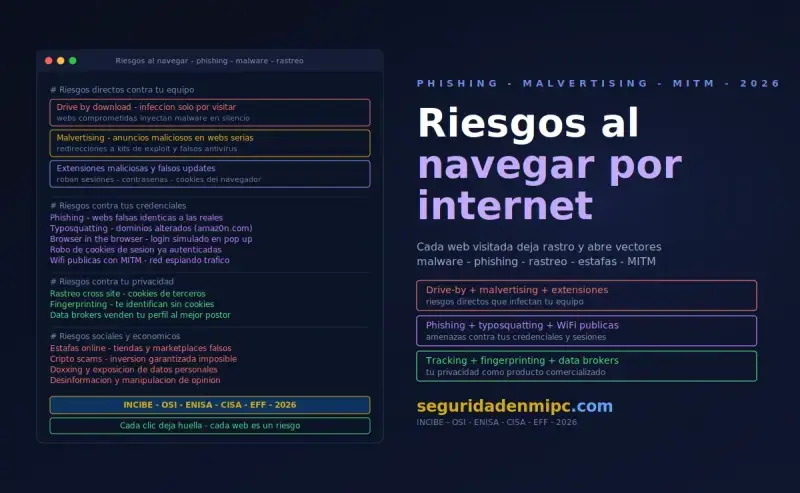 Principales riesgos al navegar por Internet