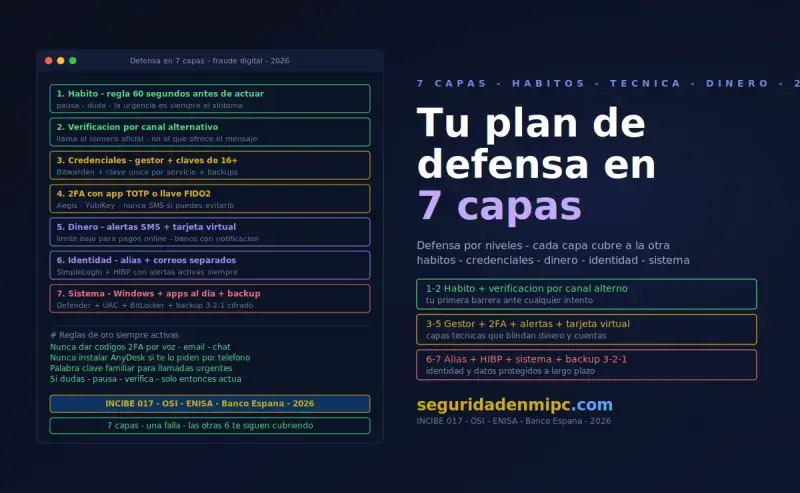 Tu plan de defensa frente a estafas y fraudes digitales en 7 capas