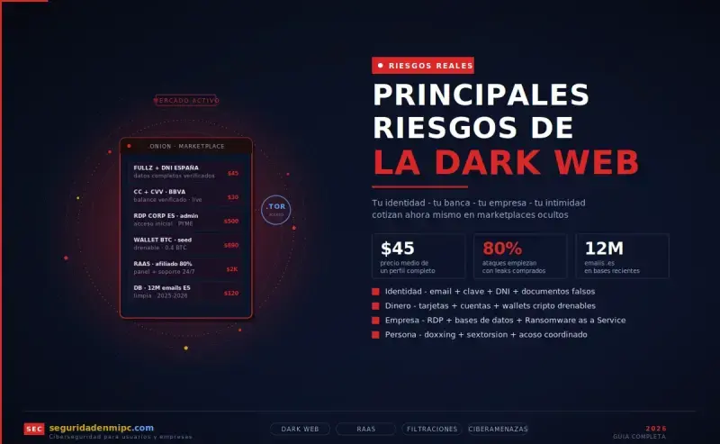 Principales riesgos de la Dark Web