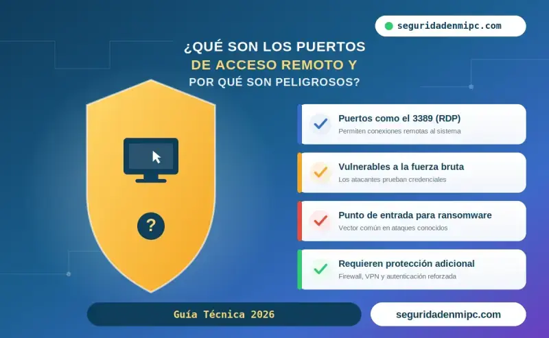 ¿Qué son los puertos de acceso remoto y por qué son peligrosos?